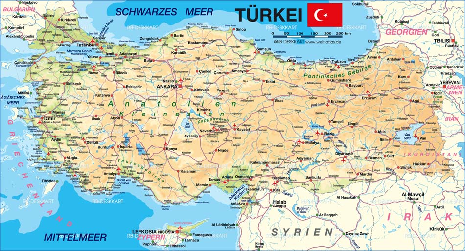 Carte de la Turquie Europe » Vacances - Arts- Guides Voyages